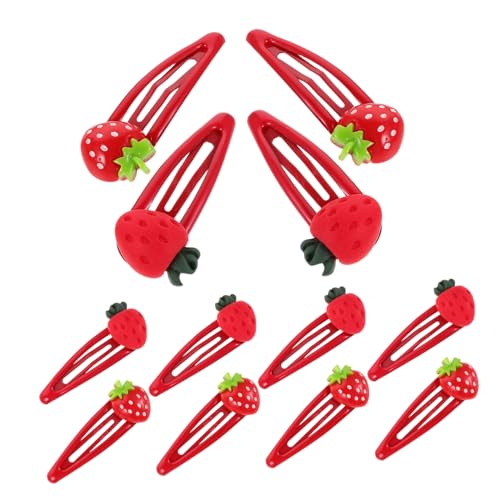 TOYZFRIENDY 6 Paare Erdbeer-haarklammern Süße Metall-haarspangen für Feines Haar Hautfreundlich Robust Vielseitig für Schule Partys Tägliche Frisuren Einfache Handhabung für Mädchen von TOYZFRIENDY