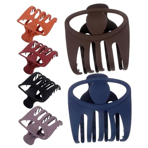 TOYZFRIENDY 6 Stück Französische Haarklammern für Damen Rutschfeste Claw Clips aus Langlebigem PC Geeignet für Dickes und Langes Haar Vielseitig zum Stylen und Abteilen Modische Haarspangen von TOYZFRIENDY