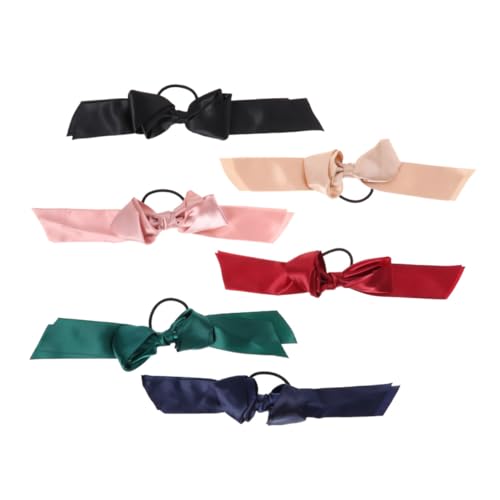 TOYZFRIENDY 6 Stück Teiliges Haargummi Doppellagigem Satin bowknot Elastische Pferdeschwanz halter Stilvolle Haarschleifen für Mädchen Damen Vielseitiges Haarzubehör für Alltag und Besondere von TOYZFRIENDY