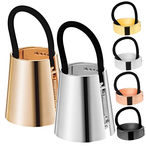 TOYZFRIENDY 6 Stück Teiliges Haarklammern für Damen Metall Pferdeschwanz Halter in Roségold Gold Silber und Schwarz Rutschfeste Vielseitige Haarseile für Verschiedene Anlässe und Haartypen von TOYZFRIENDY