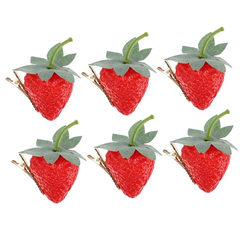 TOYZFRIENDY 6 Stück Teiliges Kleine Erdbeer haarspangen Fruchtige Niedliche Haar klauenclips für Frauen Langlebige Sichere Haarklammern Vielseitig für Alltag Party DIY frisuren Geeignet von TOYZFRIENDY