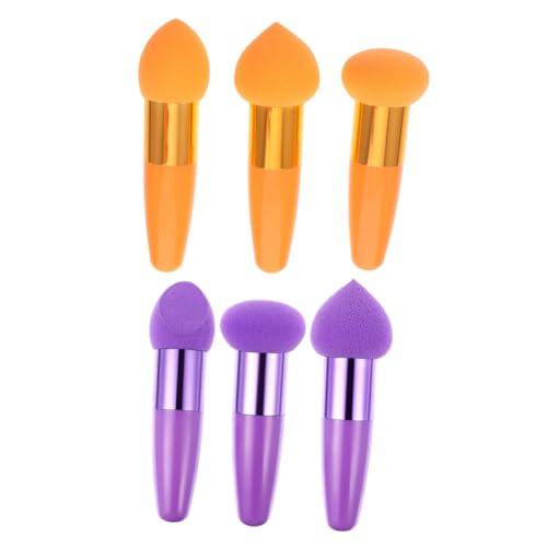 TOYZFRIENDY 6 Stück Teiliges Make up Schwamm Wiederverwendbare Makeup Puff Pens Nass Trocken Verwendbar Tragbare Kosmetikpinsel für Gesichtspuder und Concealer für Damen und Profis von TOYZFRIENDY