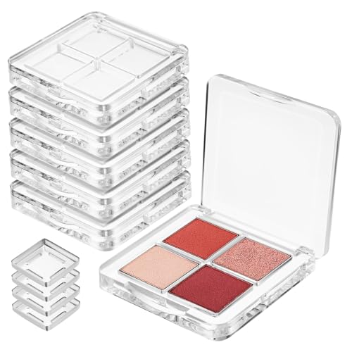 TOYZFRIENDY 6 Stück Transparente Teilig Leere Lidschatten Paletten mit Fächern aus Robustem Kunststoff Auslaufsicherer Make Up Organizer für Kosmetikaufbewahrung Stilvolles Quadratisches von TOYZFRIENDY