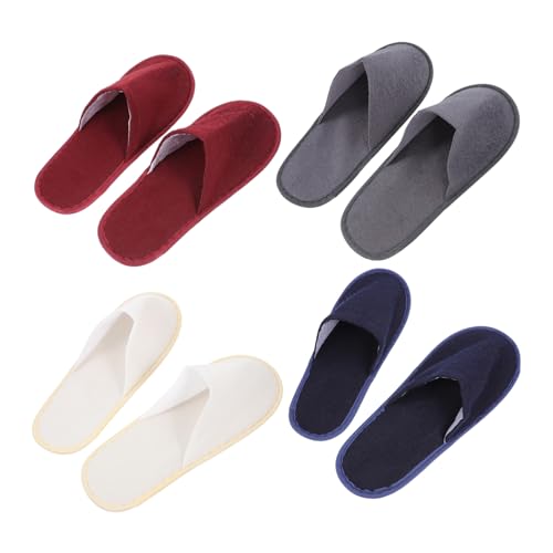 TOYZFRIENDY 8 Paare Hausschuhe Rutschfest Leicht und Atmungsaktiv Tragbar für Damen Herren Gäste Komfortable Hotelslipper für Zuhause und Reisen Farbige Stoffslipper Zufällige Zufällige Farbe von TOYZFRIENDY