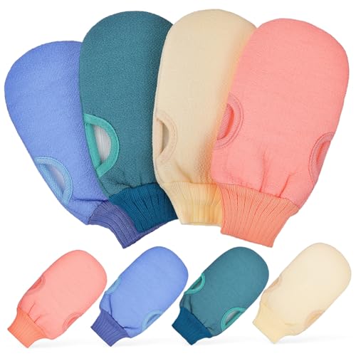 TOYZFRIENDY 8 Stück Teiliges Peelinghandschuh aus Weichem Material Effektive Körperpeeling Duschhandschuhe für Damen und Herren Wiederverwendbar Tiefenreinigend für Oberarme Beine Rücken und von TOYZFRIENDY