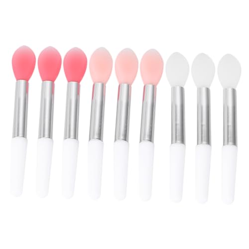 TOYZFRIENDY 9 Stück Teiliges Silikon Lippenpinsel Tragbarer Makeup Lippenstift Applikator Weiche Bürstenköpfe Lippenmaske Pinsel Leicht Reinigung Kosmetik Zubehör für Damen und Mädchen von TOYZFRIENDY