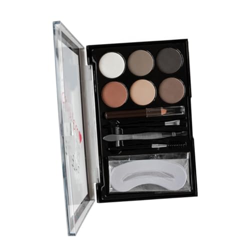 TOYZFRIENDY Augenbrauen Make Up Satz für Mädchen 6 Farben Augenbrauenpuder mit und Formen Wasserfestes Augenbrauen Kosmetik Zubehör von TOYZFRIENDY