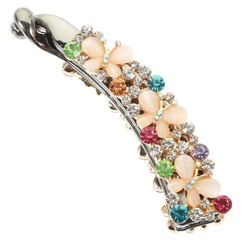 TOYZFRIENDY Bananenklammer mit Strass und Cat Eye Schmuck Großer Haarclip aus Langlebigem Legierungs Material Fester Griff für Dünnes und Dickes Haar Modischer Haarschmuck für Damen und von TOYZFRIENDY
