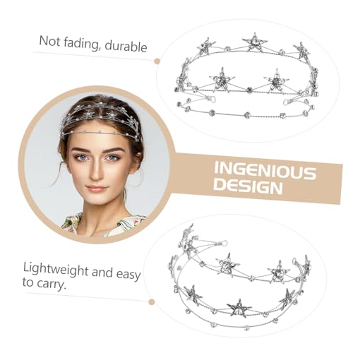 TOYZFRIENDY Braut Diadem mit Funkelnden Strass Sternen Silbernes Prinzessin Tiara Headband für Hochzeit Verlobung Festliche Kopfbedeckung Eleganter Haarschmuck für Damen und Braut von TOYZFRIENDY