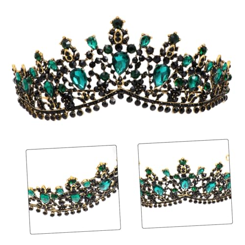 TOYZFRIENDY Brautkrone mit Grünen Strasssteinen Glitzerndes Tiara Haaraccessoire für Hochzeit Geburtstag und Festliche Anlässe Passend für Damen Mädchen und Brautjungfern von TOYZFRIENDY