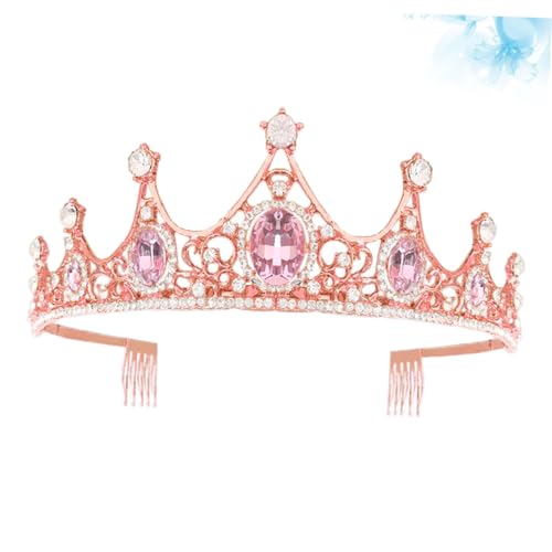 TOYZFRIENDY Brautkrone mit Strass Haarkamm in Roségold und Modischer Haarschmuck für Hochzeit Fotografie und Besondere Anlässe Einzigartiges Design für Frauen und Damen von TOYZFRIENDY