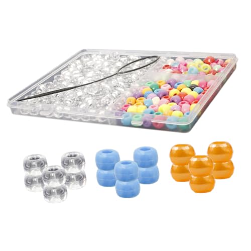 TOYZFRIENDY Bunte Haarperlen für Zöpfe und Dreadlocks Acryl Haarschmuck DIY Zubehör Leichte Langlebige Kunststoffperlen zum Flechten und Haarverlängerungen Modisches Haaraccessoire von TOYZFRIENDY