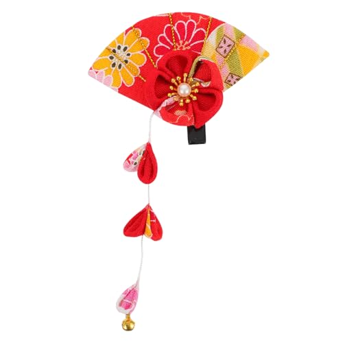 TOYZFRIENDY Chic Tassel Haarnadel Damen Haarschmuck Kirschblüten Design Rote Haarklammer Party Haarschmuck für Frauen mit Quaste und Handwerklicher Verarbeitung von TOYZFRIENDY