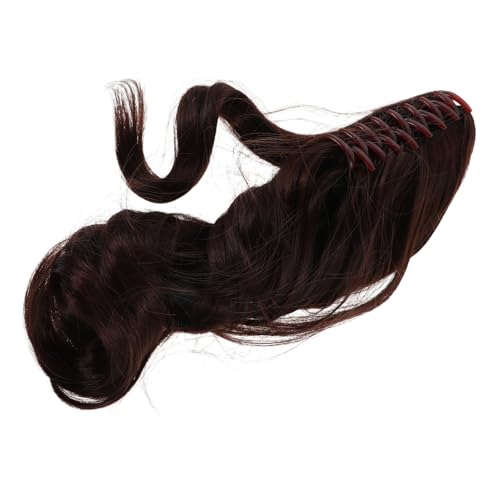 TOYZFRIENDY Claw Clip Lockige Ponytail Extension Dunkelbraun Natürliche Synthetische Haarverlängerung Damen Weiches Haarteil Für Alltag Und Events von TOYZFRIENDY