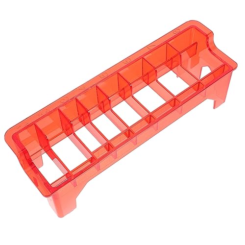 TOYZFRIENDY Clipper Guard Organizer Aufbewahrungsbox aus Robustem Fächer Haarschneidekamm Halter für Friseure Praktischer Limiter Kamm Aufbewahrungsbehälter Langlebige Friseur Transparent Rot von TOYZFRIENDY