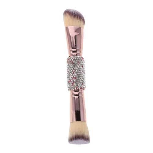 TOYZFRIENDY Dual-ended Foundation Pinsel mit Eleganter Strass-verzierung Weiche Borsten für Cremiges und Pudriges Make-up Konturieren und Verblenden Kompakt Hautfreundlich für Damen und Reisen von TOYZFRIENDY