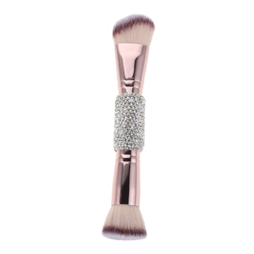 TOYZFRIENDY Dual-ended Makeup Brush mit Weichen Borsten Puder Foundation Pinsel Rhinestone Griff Vielseitig für Foundation Blush Gesicht Tragbares Make-up Tool für Frauen von TOYZFRIENDY