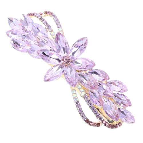 TOYZFRIENDY Elegante Damen Haarspange mit Strasssteinen Großer Violetter Spring haarklammer für Volles Haar Vielseitiges Vintage Haaraccessoire für Stilvolle Frisuren bei Hochzeit Geburtstag von TOYZFRIENDY