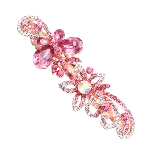 TOYZFRIENDY Elegante Pinke Strass Schmetterlings Haarklammer Damen Haarspange mit Schleife Party Haarschmuck für Frauen und Mädchen Modisches Zubehör von TOYZFRIENDY