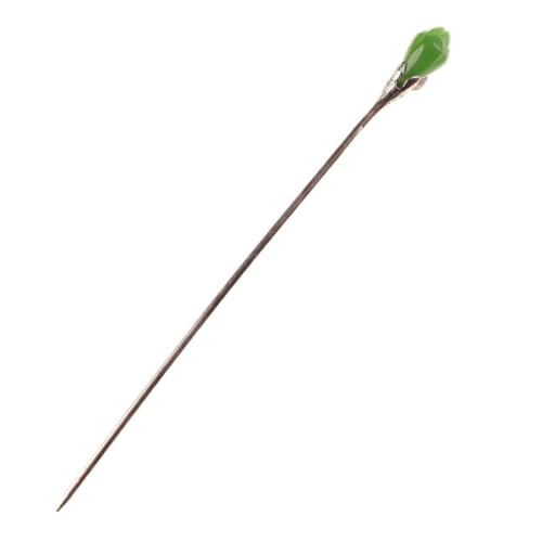 TOYZFRIENDY Eleganter Haarschmuck Damen Haarnadel Minimalistischer Haarstab mit Jade Dekor für Dutt und Dickes Haar Rutschfestes Haarstäbchen Vintage Stil Geeignet für Alltag Hochzeit Party von TOYZFRIENDY