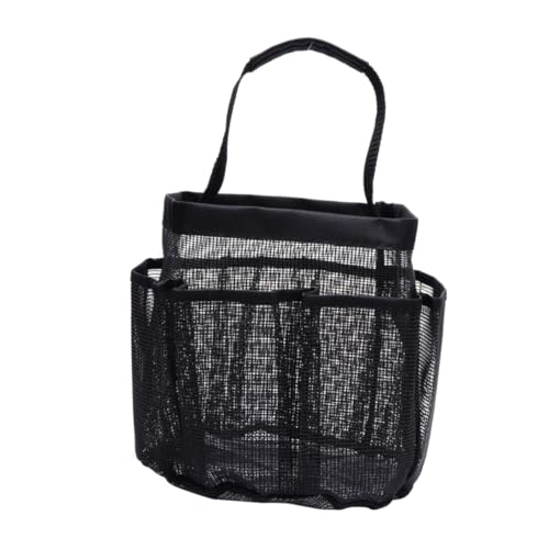 TOYZFRIENDY Fächer Oxford Stoff Mesh Aufbewahrungstasche Badezimmertasche Organizer Schwarz Robust Schnelltrocknend mit Tragegriff für Kosmetik Toilettenartikel Handtücher Vielseitig für von TOYZFRIENDY