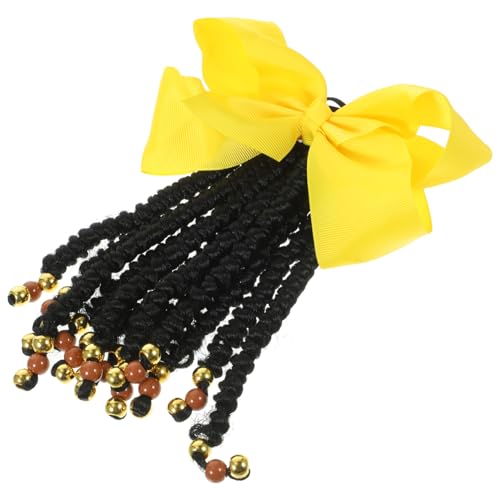 TOYZFRIENDY Geflochtener Ponytail Extensions mit Perlen und Schleife Wiederverwendbar Schonend für Haarwurzeln Modisches Haarteil für Frauen für Alltag Partys und Cosplay Einfache Anwendung von TOYZFRIENDY