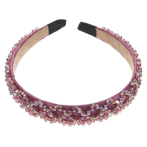 TOYZFRIENDY Glitzerndes Haarband Damen mit Kristallbesatz Gepolstertes Strass Stirnband in Tiefviolett Leichter Bequemer Haarschmuck für Eleganten Look und Festliche Anlässe von TOYZFRIENDY