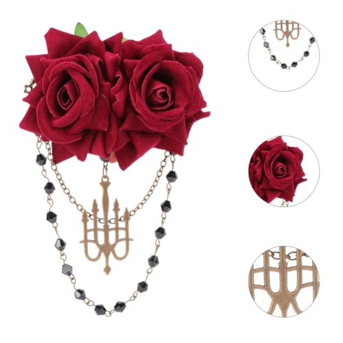 TOYZFRIENDY Gothic Brosche Haarschmuck Damen Dunkler Stil Vintage Haarklammer für Kleidung und Taschen Langlebige Kunststoffspange mit Königlichem Design für Elegante Outfits von TOYZFRIENDY