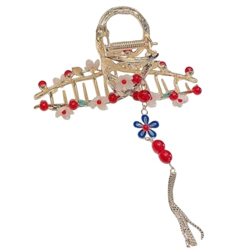 TOYZFRIENDY Große Damen Haarklammer mit Perlen und Tassel Modischer Haarschmuck Langlebige Metall haarspange für Büro Schule Party und Alltag Elegantes Design für Vielseitige Frisuren von TOYZFRIENDY