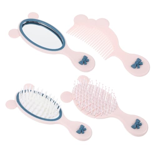 TOYZFRIENDY Haarbürsten Teilig mit Entwirrendem Kamm Handlichem Spiegel Klein Tragbar Weiche Borsten Geeignet für Mädchen Reise und Alltag Schonend zur Kopfhaut von TOYZFRIENDY