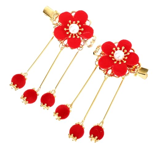 TOYZFRIENDY Haarnadeln Retro Haarspangen mit Quaste Chinesischer Hanfu Haarschmuck für Mädchen Blumendekor Haarklammern Süßer Haarschmuck für Kleinkinder und Prinzessinnen von TOYZFRIENDY