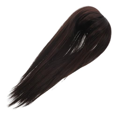 TOYZFRIENDY Haartopper Frauen Synthetisches Haarteil Dunkelbraun Verstellbar Leicht Natürliches Haarverlängerung Wiglet für Dünnes Haar Komfortabel Fester Sitz Grauhaar abdeckung von TOYZFRIENDY