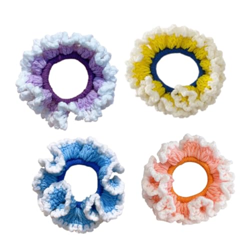 TOYZFRIENDY Handgestrickte Weiche Woll haargummis Farbige Haarschmuck ringe Bequem für Dickes und Zartes Haar Modische Haardekoration für Damen und Mädchen Zufällige Farbe Zufällige Farbe von TOYZFRIENDY
