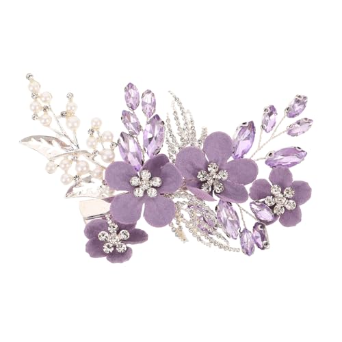 TOYZFRIENDY Hochwertiger Braut Haarklammer mit Funkelnden Strassblumen und Künstlichen Perlen Eleganter Haarclip für Frauen Hochzeit Haarschmuck für Brautjungfern und Festliche Anlässe von TOYZFRIENDY