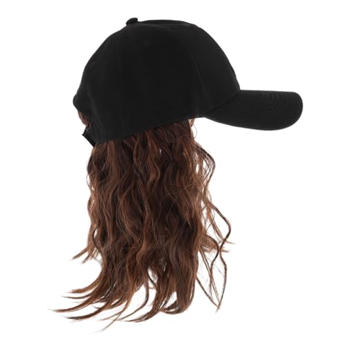 TOYZFRIENDY Integrierte Baseballkappe mit Kurzer Lockiger Afro Perücke Damen Synthetische Haarmütze Bequem Sicher Modisch für Alltag und Events von TOYZFRIENDY