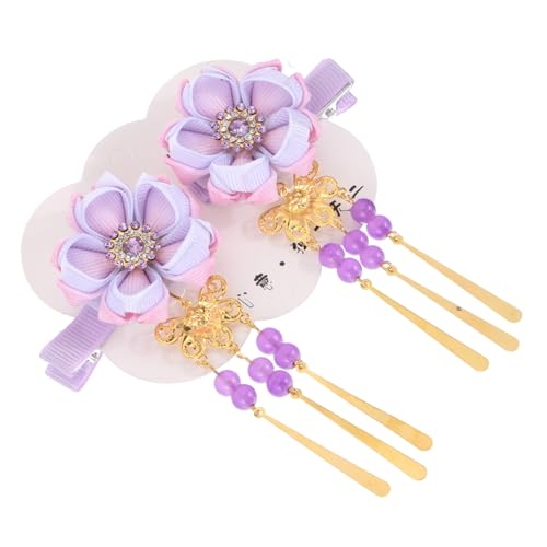 TOYZFRIENDY Japanischer Haarschmuck Blüten Glocken Haarclip mit Langem Quasten Design Kimono Haarnadel für Frauen Traditioneller Kopfschmuck Farbintensiv und Handgefertigt Geeignet für von TOYZFRIENDY