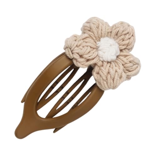 TOYZFRIENDY Knitted Flower Hair Claw Clip Dutt Haarspange Weicher Strick Haarclip Für Frauen Mädchen Mit Starker Haltekraft Für Dickes Dünnes Haar Accessoire von TOYZFRIENDY