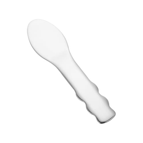 TOYZFRIENDY Kosmetikspatel aus Edelstahl Ergonomischer Make Up Löffel mit Gebogener Form Kleiner Gesichtscreme Spatel und Massage Stick Handlich für Sauberes Entnehmen und Augenmassage für von TOYZFRIENDY
