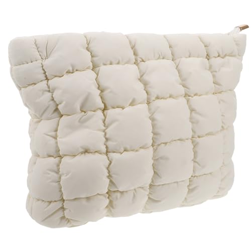 TOYZFRIENDY Kosmetiktasche Damen Tragbare Reise Make Up Organizer Leichte Kulturtasche mit Gitterstruktur und Daunenmaterial für Schmuck und Schlüssel von TOYZFRIENDY