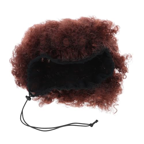 TOYZFRIENDY Kurze Party Schwarz Braun Frauen Elastische Flauschige Rolle Kostüm Perücke Afro Haar Zubehör Halloween Cosplay Auftritte Verrückte Lustige Für Perücken Und Locken von TOYZFRIENDY