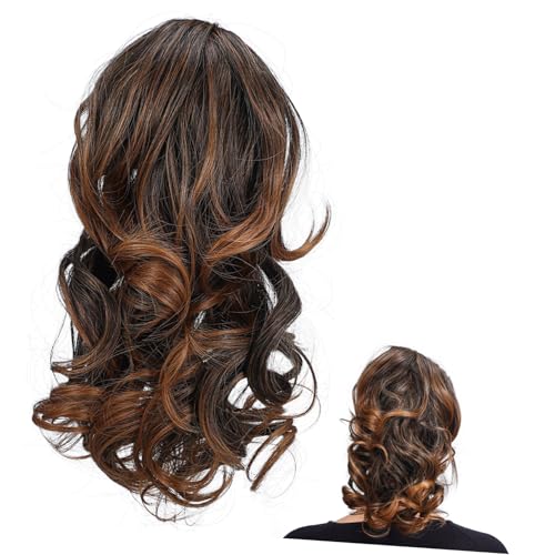 TOYZFRIENDY Lockige Ponytail Extension mit Großem Krallenclip Natürlich Wirkende Leichte Haarverlängerung für Damen Gewellte Pferdeschwanz perücke Einfach zu Tragen Pflegen von TOYZFRIENDY