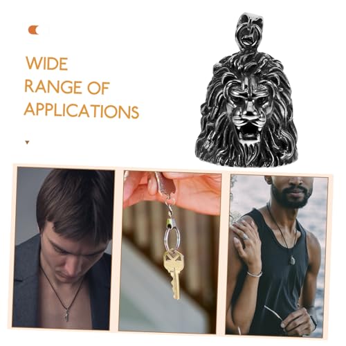 TOYZFRIENDY Löwenkopf Schlüsselanhänger Lion Bell Anhänger Charm Herren Accessoire Robust Rostfrei Stilvoll von TOYZFRIENDY