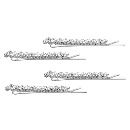 TOYZFRIENDY Metall Haarklammern mit Strasssteinen Haarspangen für Damen Modischer Haarschmuck für Hochzeit Party Alltag Langlebige Legierung Silberfarben Stilvoll und Praktisch von TOYZFRIENDY