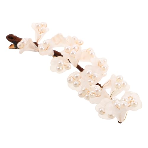 TOYZFRIENDY Metall Haarspange mit Perlenbesatz Chinesisch Inspiriert Nahtlos Integrierbar zu Hanfu Dekorative Blumen Haarklammer für Frauen und Mädchen Eleganter Styling Haarschmuck von TOYZFRIENDY
