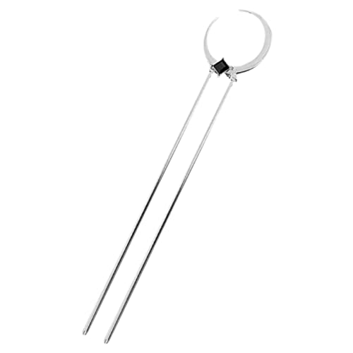 TOYZFRIENDY Mondförmige Haarnadel mit Strass Damen Haarschmuck für Hochzeiten und Partys Rutschfester Metall Haarknoten Accessoire in Silber Stilvoller Haarstab für Frauen Vielseitig und von TOYZFRIENDY