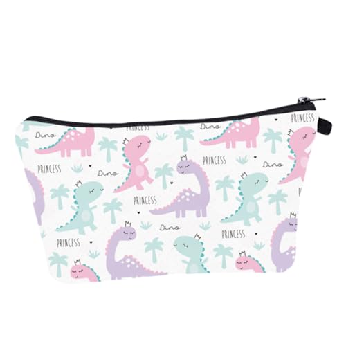TOYZFRIENDY Multifunktionale Kosmetiktasche Damen Dinosaurier Muster Kleine Handliche Kulturbeutel Waschbeutel aus Strapazierfähigem Polyester Praktisch für Make up Reisen und Tägliche Pflege von TOYZFRIENDY