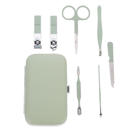 TOYZFRIENDY Multifunktionales Maniküre Pediküre set Tragbares Haushalt Nagelpflegeset aus Rostfreiem Stahl Sicherer Nagelknipser mit Callus entferner für Frauen in Matcha grün von TOYZFRIENDY