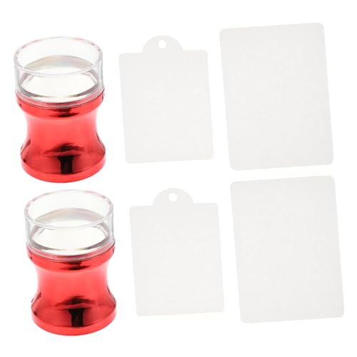 TOYZFRIENDY Nail Stamper Silikon Nagelstempel Kit Rot Großer Stempel für Nail Art DIY Maniküre Vielseitig Leicht Kompakt für Professionelle und Private Nagelgestaltung von TOYZFRIENDY