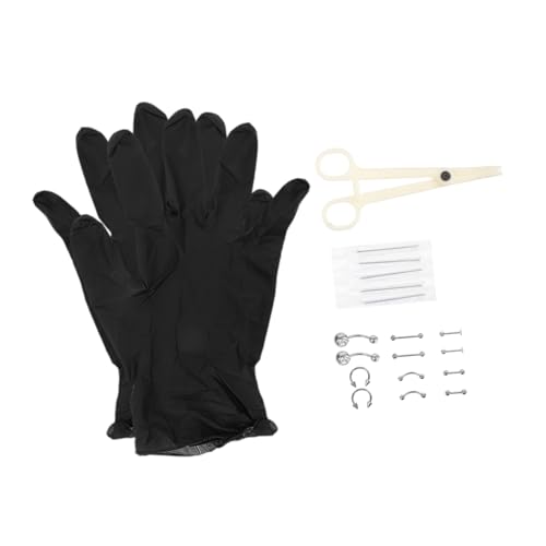 TOYZFRIENDY Nasenpiercing Teilig mit Piercingwerkzeug Hautfreundlich Body Schmuck für Ohr Nase Tragus Piercing Damen Herren von TOYZFRIENDY