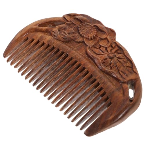 TOYZFRIENDY Natürlicher Sandelholz Lotus Massagekamm Handgefertigt Antistatisch Kopfmassagekamm für Frauen Haarschmuck und Haarpflege Geschenkidee zu Weihnachten und Zufällige Zufällige Farbe von TOYZFRIENDY